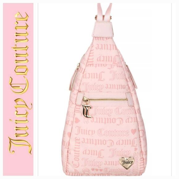 Juicy Couture Logo Material Girl Sling Bag- Powder Blush - Picture 1 of 11